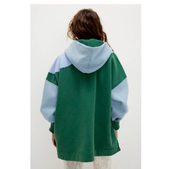 NWT Free People Clover Sweatshirt in Green Combo - XS - Picture 2 of 4